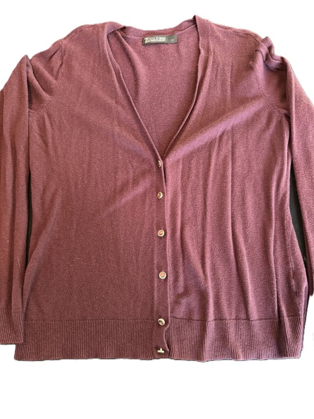 New York & Company Purple Cardigan Decorative Button Detail Size XL